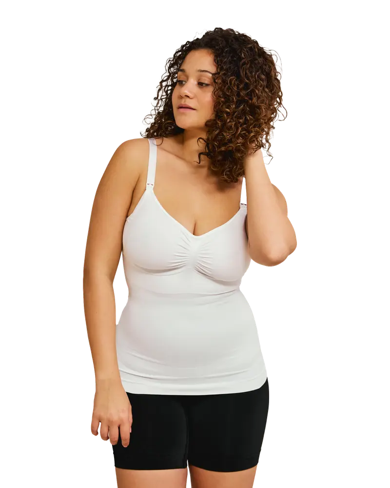 Sømløs Ammetop Med Shapewear - Hvid - Large