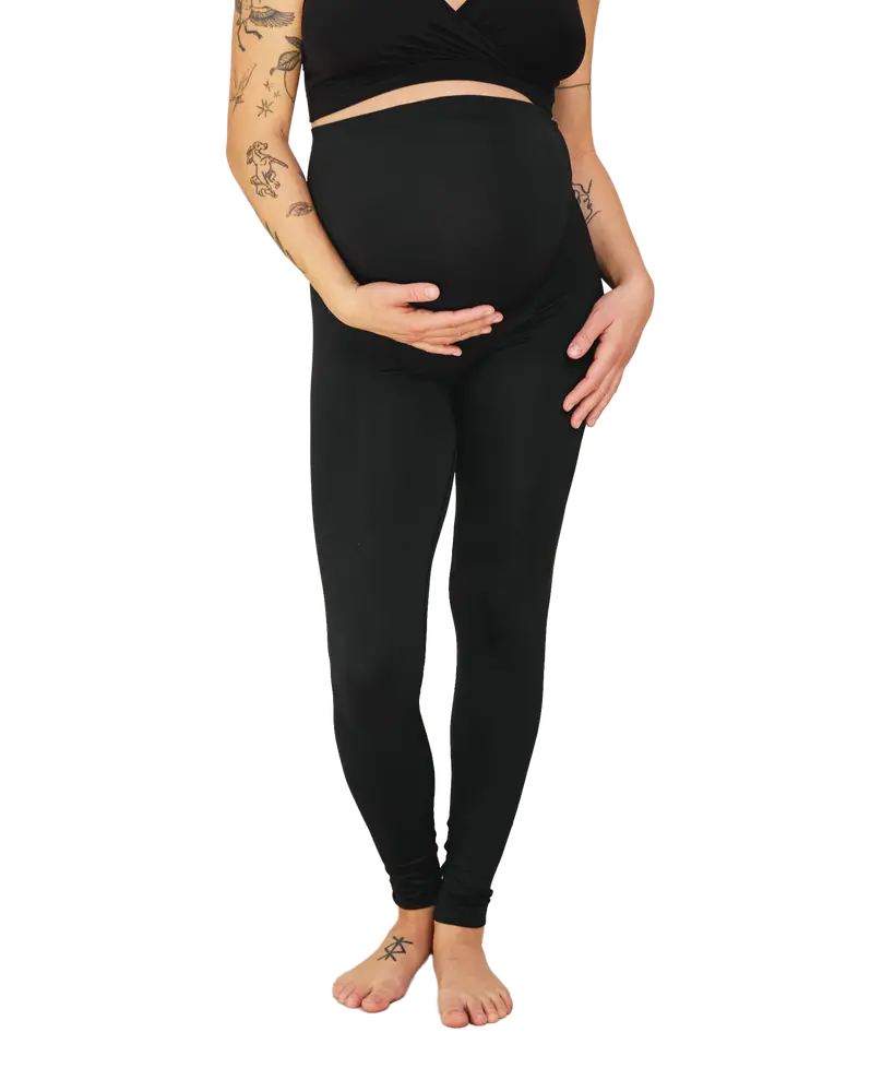 Graviditets leggings m. støtte (Recycled) sort s