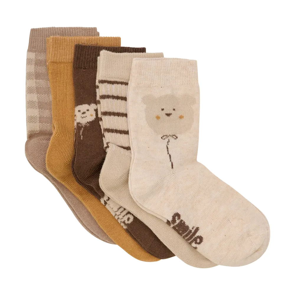 BeKids Strømpe 5-Pak - Simply Taupe - 1922