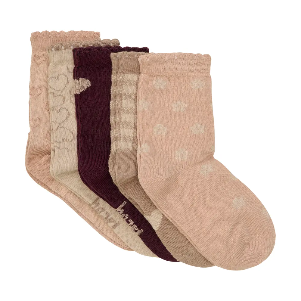BeKids Strømpe 5-Pak - Rose Dust - 2730