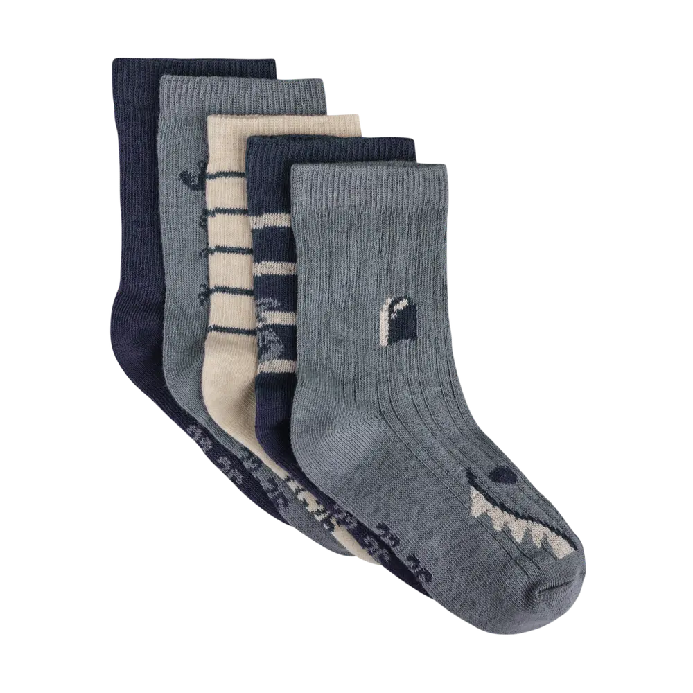 BeKids Strømpe 5-Pak - Blau Gray - 2730