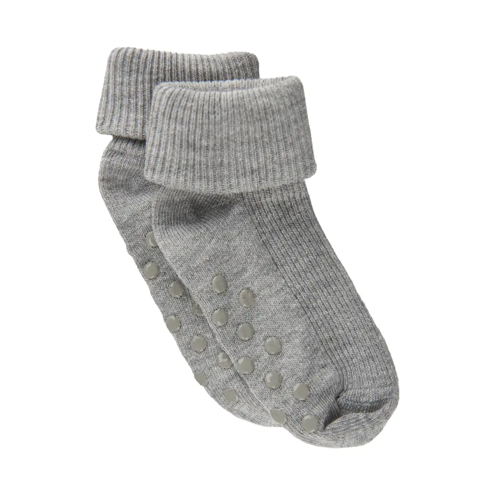 BeKids Ribbede Strømper - Light Grey Melange - 19/22