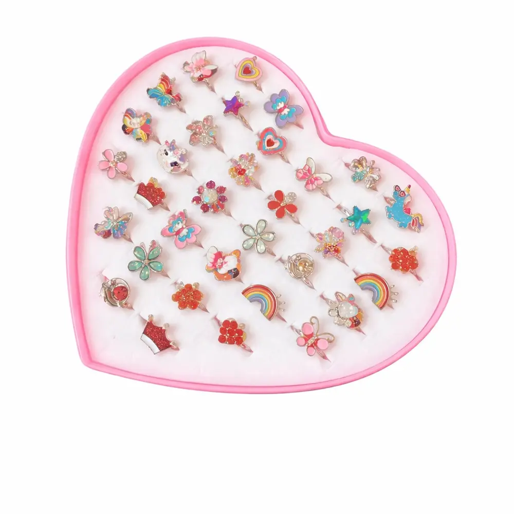 Fingerring med sommerfugle - 1 stk. assorteret
