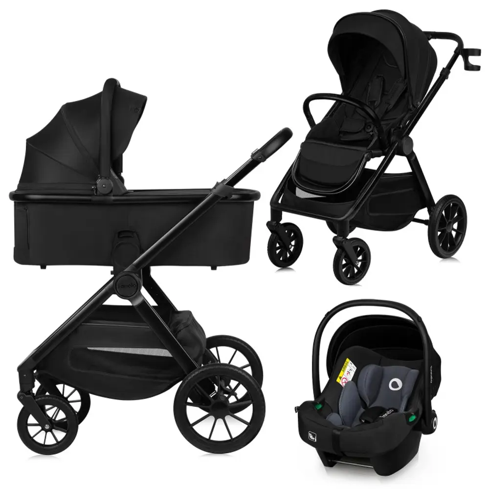 Lionelo Layla 3i1 Kombivognspakke - Black Onyx