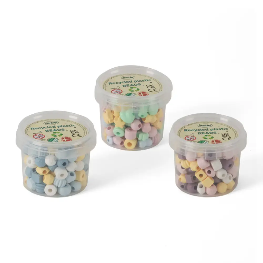 DanToy Recycled Pastelperler 125 stk - 3 Farvekombinationer