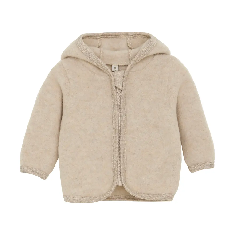 Jakke Ører Uld Fleece - Camel Melange - 80