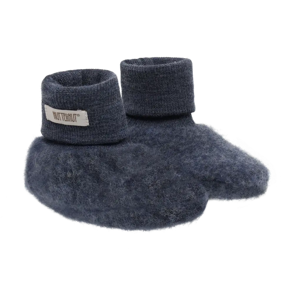 Huttelihut Uld Fleece Footies - Ombre Blue Melange - 6268