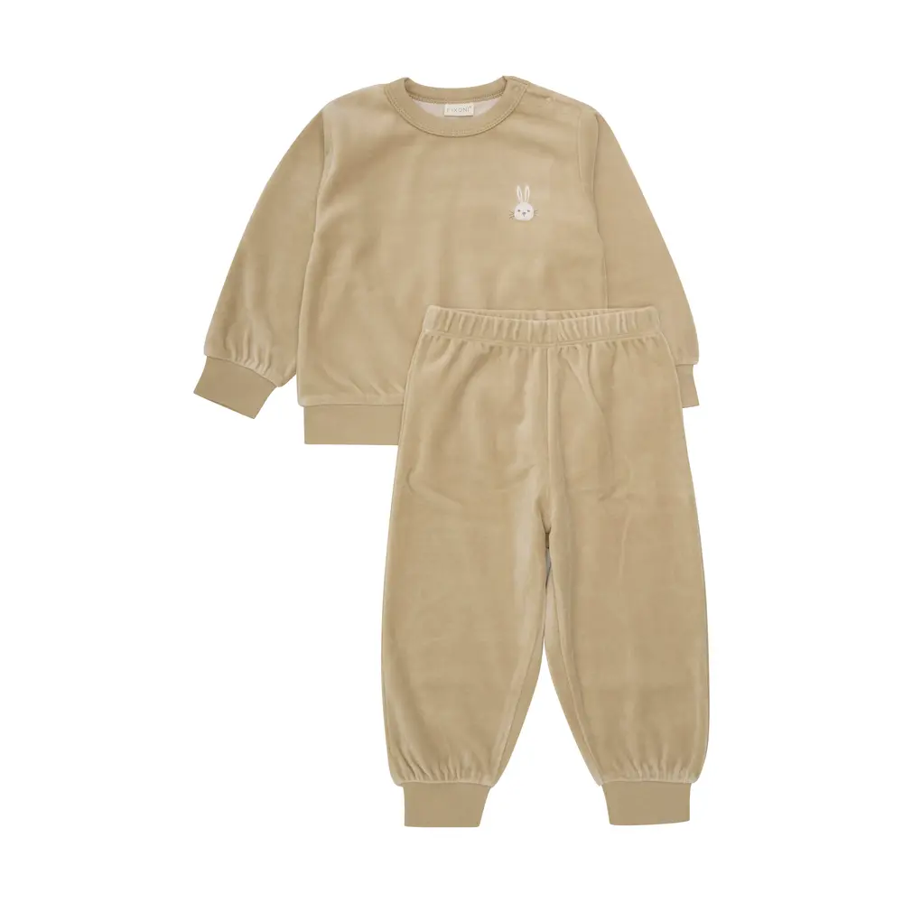 Velour Jogging sæt - Sesame - 98