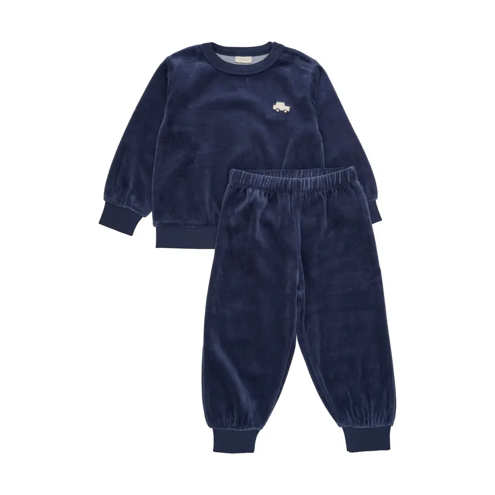 Velour Jogging sæt - Vintage blue - 98