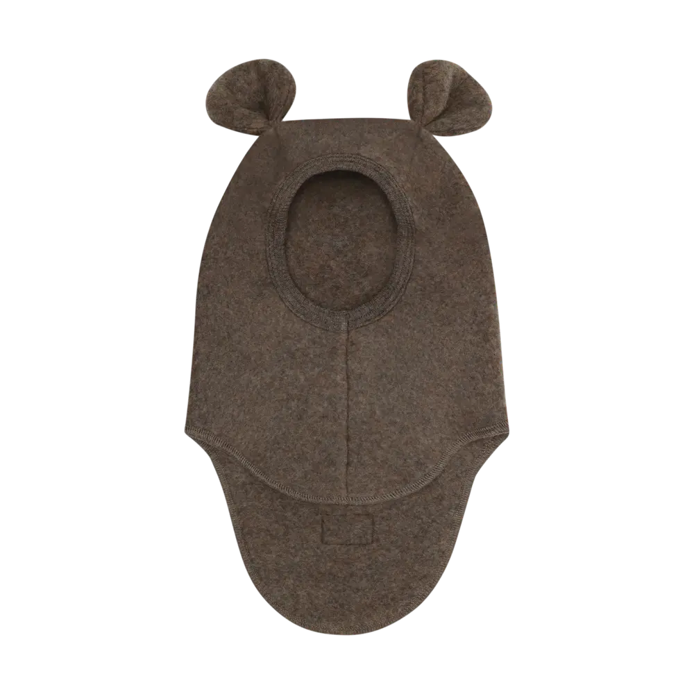 Huttelihut Uld Fleece Elefanthue M. Øre - Brown Melange - 52
