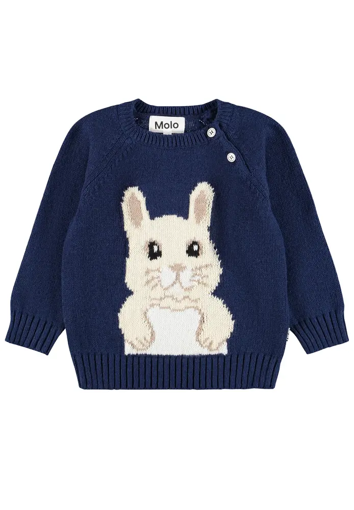 Molo Bless Striktrøje - Bunny Infinity - 86
