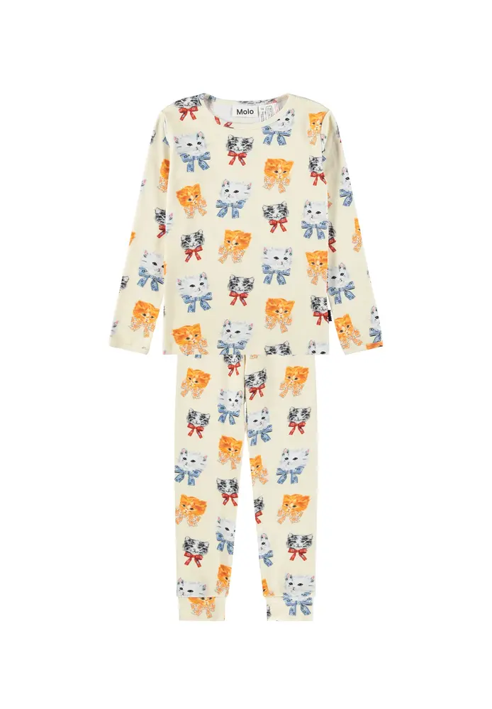 Molo Lue Nattøj Sæt - Retro Kittens - 116