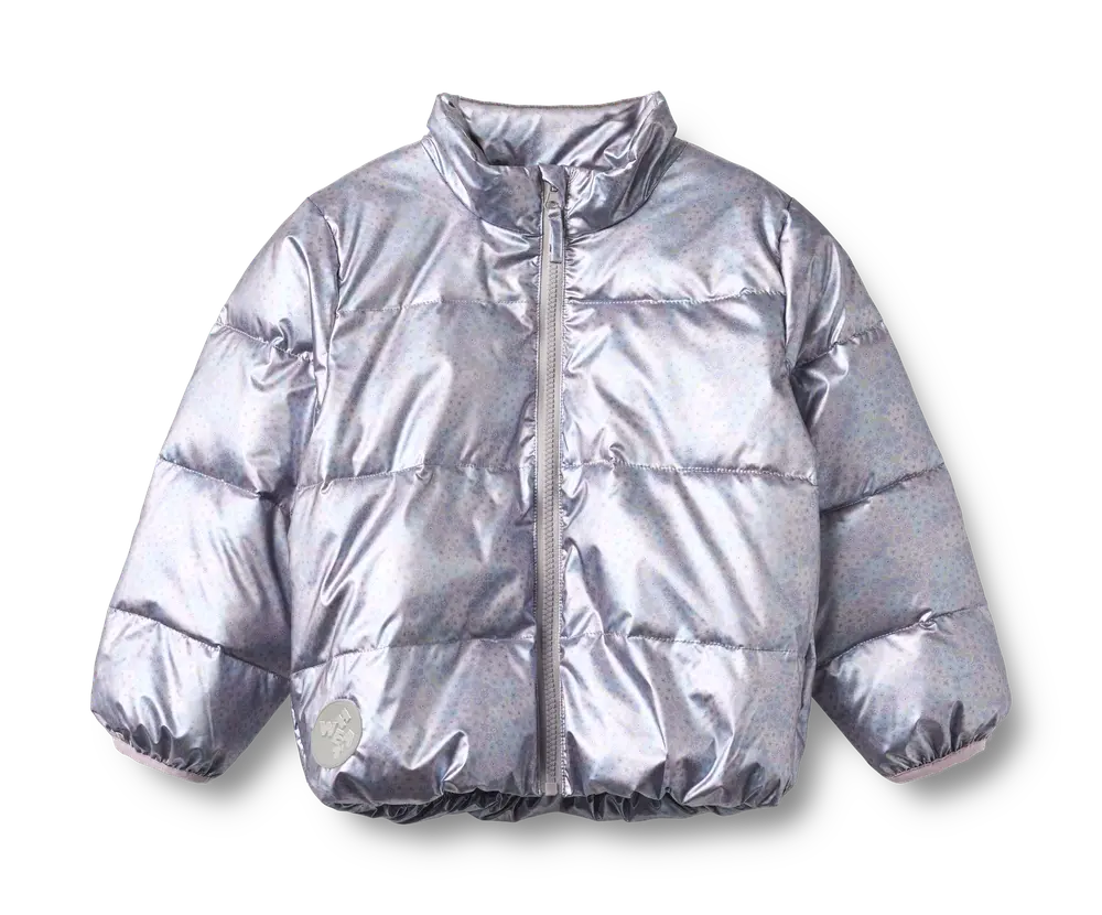 Ullu Letvægts Puffer Jakke - Silver sky flower - 110