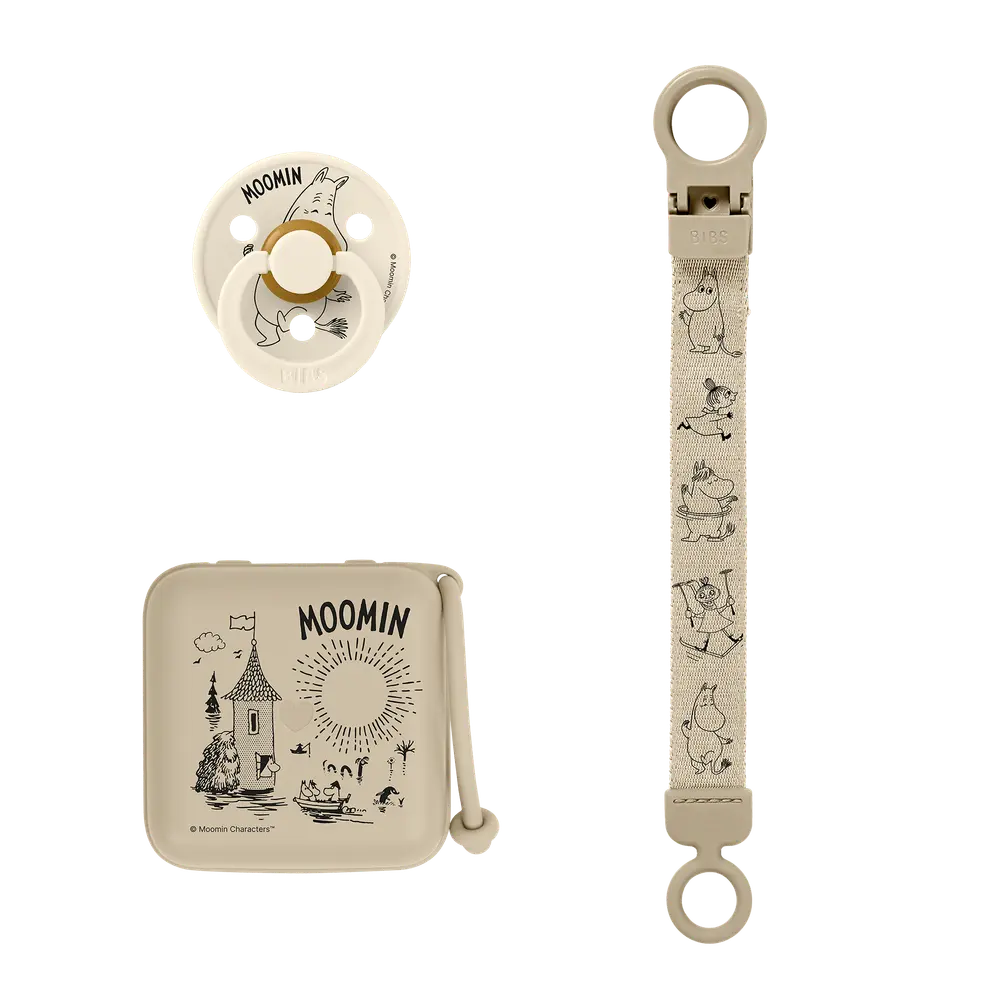 BIBS Moomin Gavesæt Soothe & Go Lat Str 2 - Vanilla