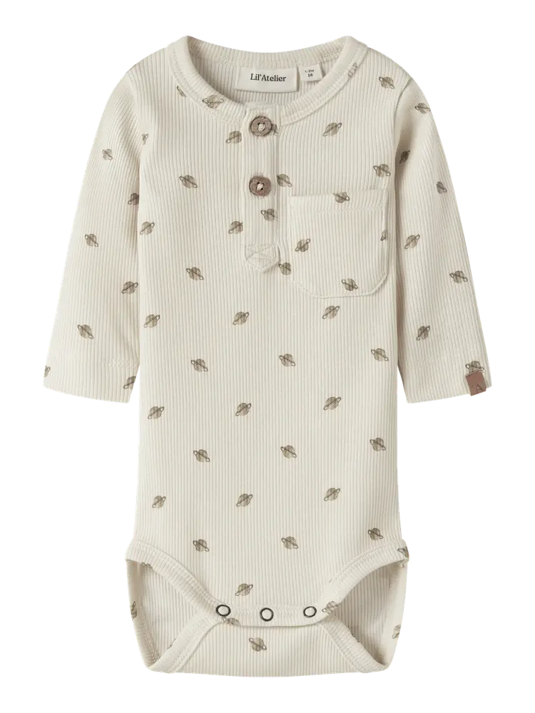 Lil' Atelier Lavo Langærmet Body - Turtledove - 62