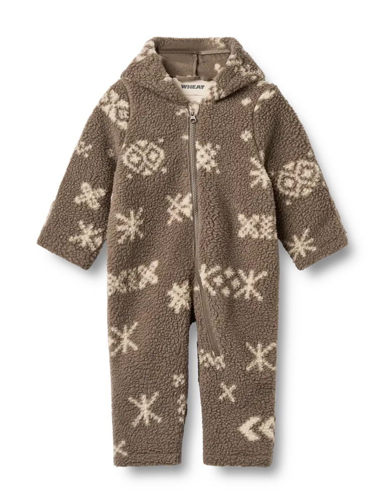 Wheat Allo Fleecedragt - Dry Wood Jacquard - 74