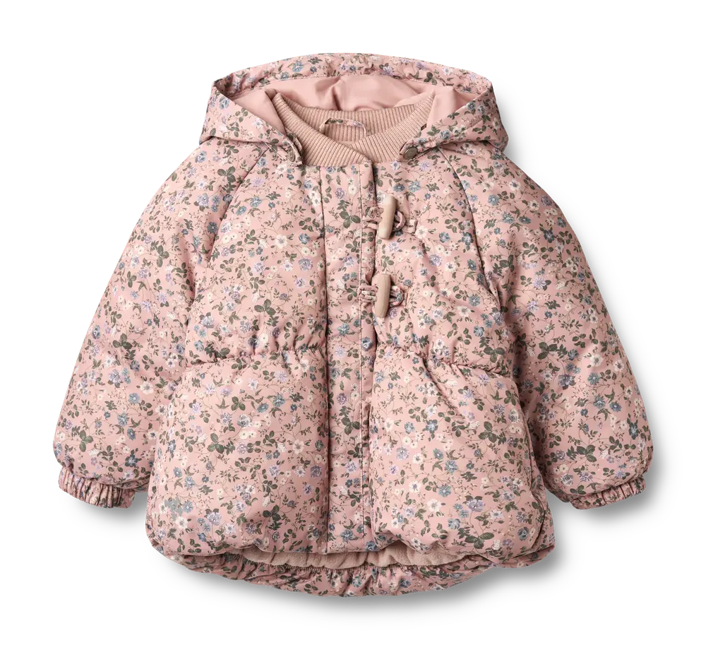 Olga Pufferjakke - Rose powder flowers - 3-6 MDR.