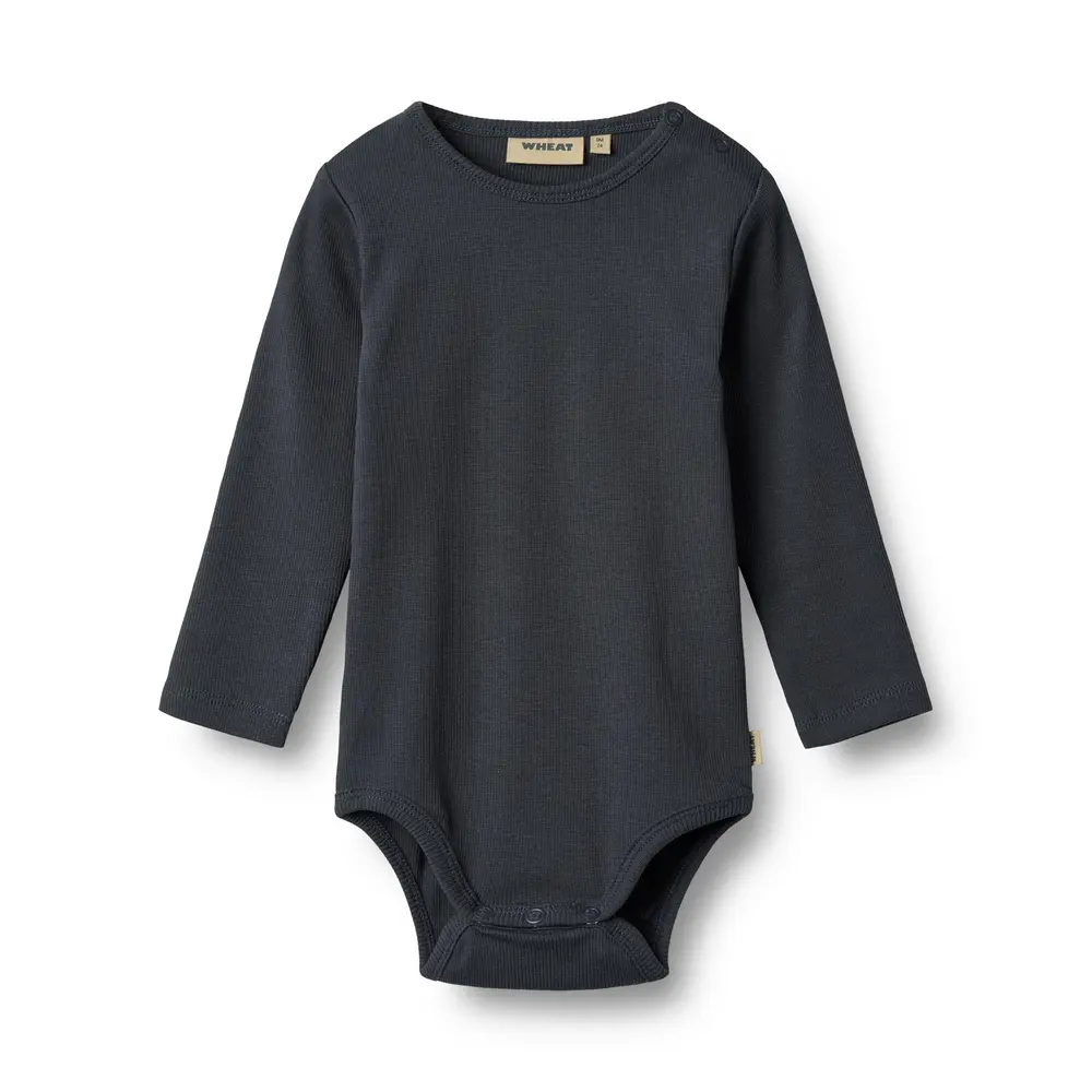 Wheat Spencer Langærmet Rib Body - Navy - 80