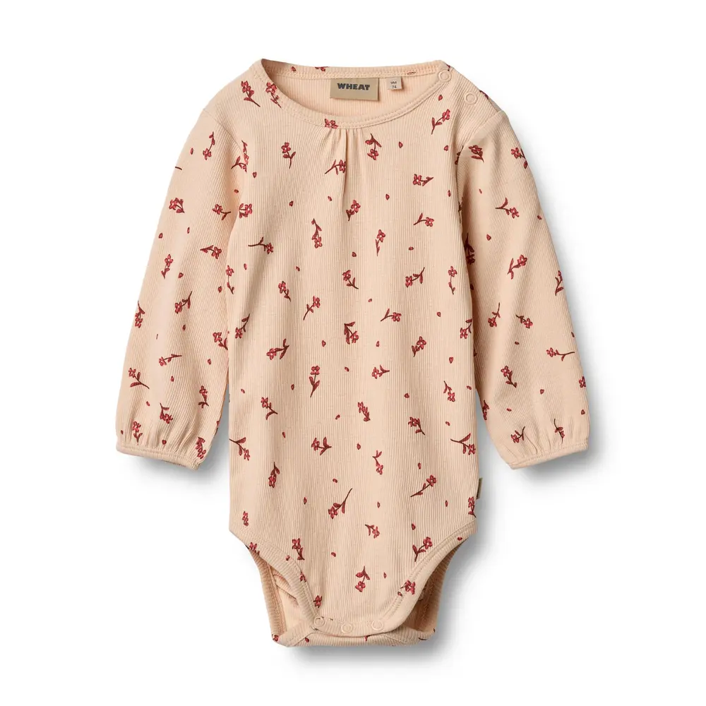 Wheat Elmine Langærmet Body - Rose Water Flowers  - 62