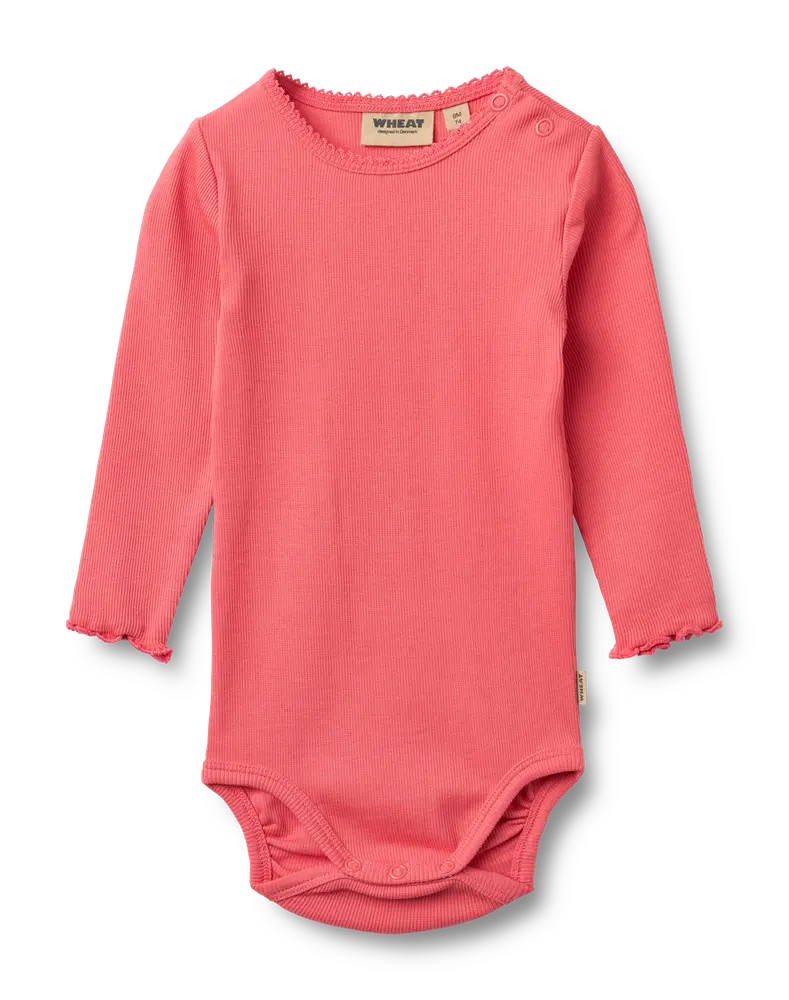 Wheat Regitze Langærmet Rib Body - Watermelon - 68
