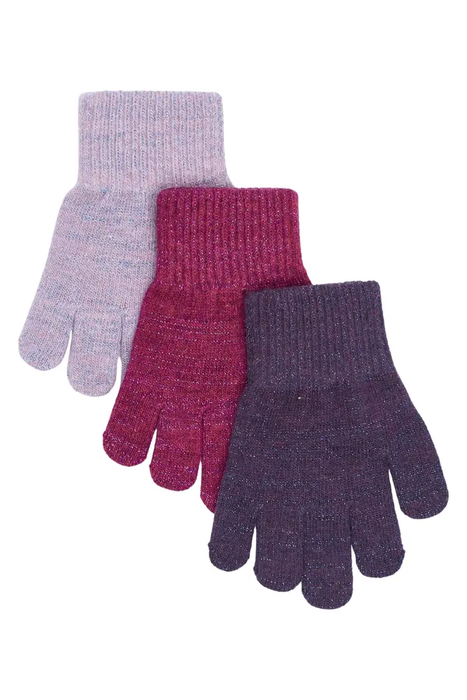 Mikk-Line Magic Handsker 3-Pak - Plum Perfect-Catawaba Grape-Purple Sage - 1-3 ÅR