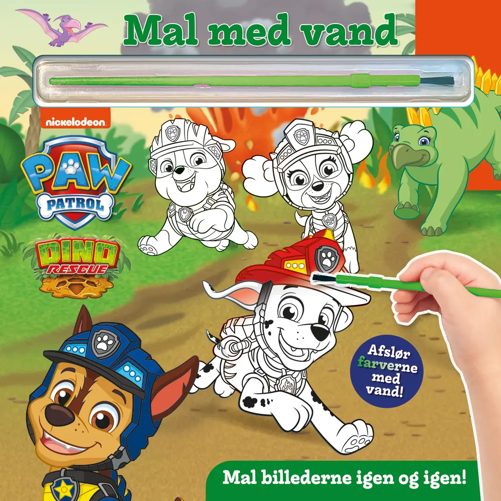Mal med vand  -  Paw Patrol dinoer