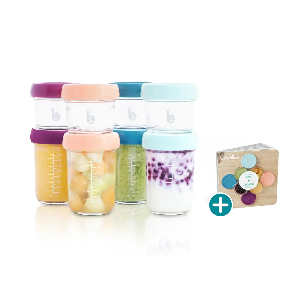 Babymoov Glas Madbøtter - 4x 100ml & 4x 220ml