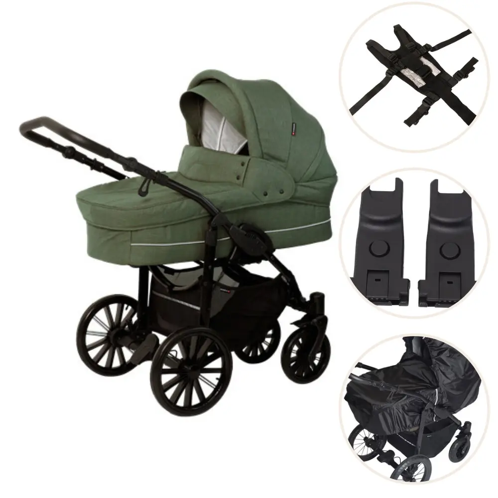 Basson Nordic Lux Barnevogn Pakke - Dusty Green