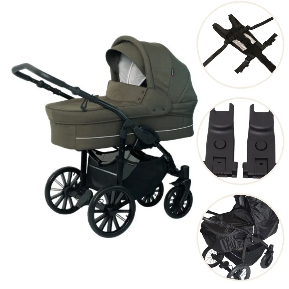Basson Nordic Lux Barnevogn Pakke - Dusty Olive