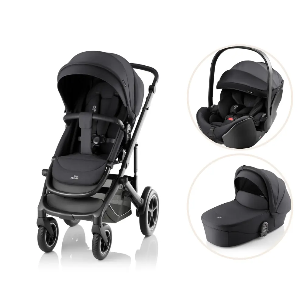 Britax Römer Smile 5Z Style Kombivogn inkl. Baby-Safe Pro Style Autostol - Carbon Black