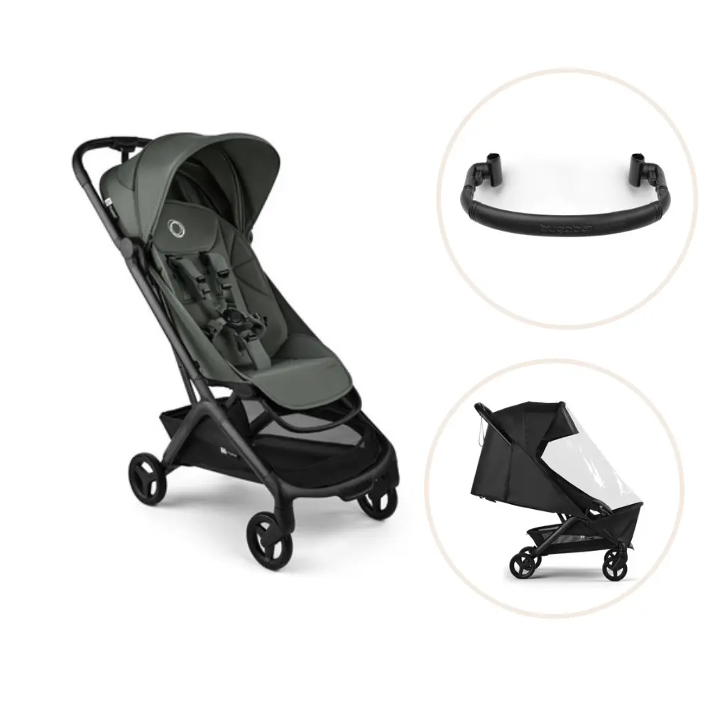 Bugaboo Butterfly 2 Klapvogn inkl. bøjle og regnslag - Black/Forest Green
