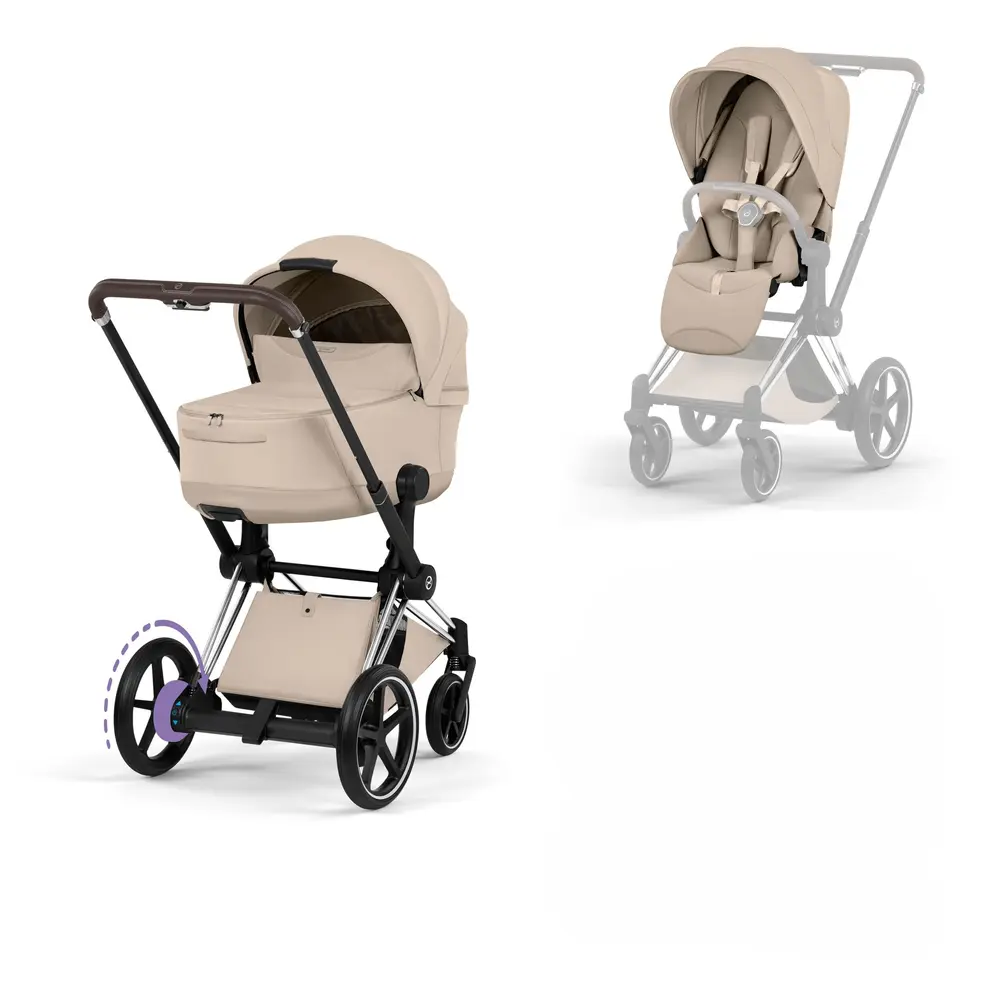 Cybex e-Priam Kombivogn - Style - Cozy Beige/Chrome Brown