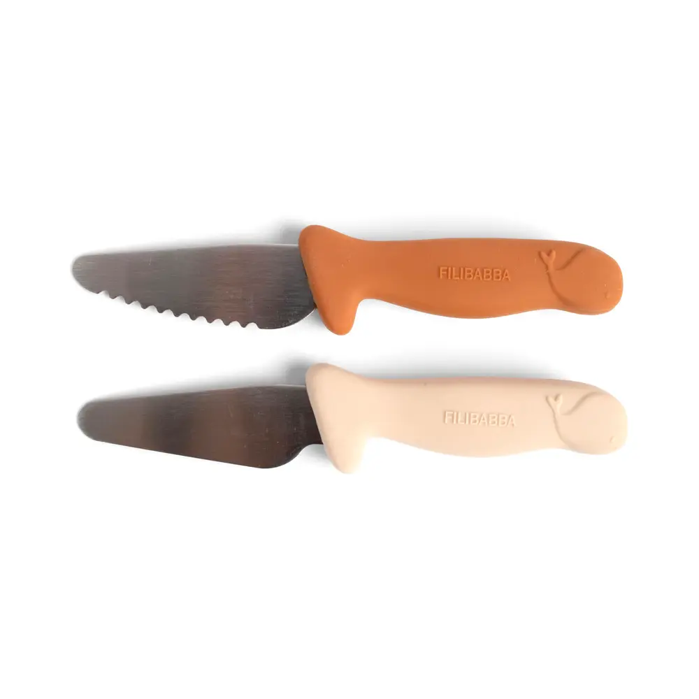 Knivsæt til børn 2-pak - Pumpkin + Offwhite
