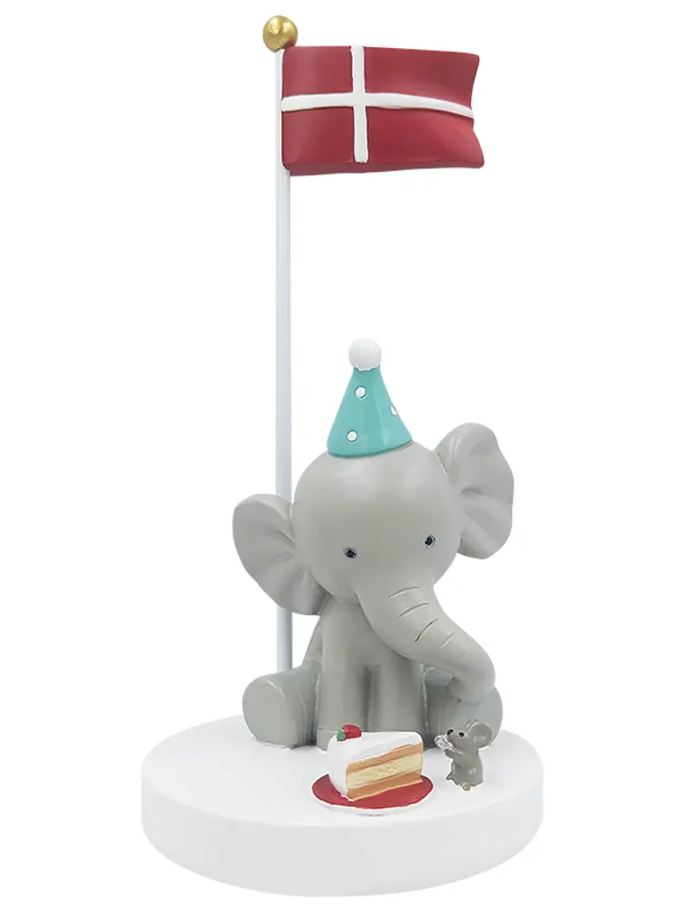 Bordflag, Elefant med mus og kage