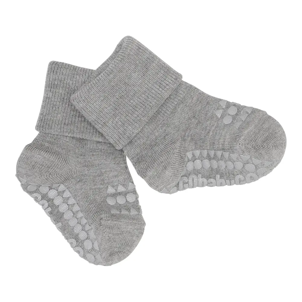 Skridsikre Strømper - Bamboo - Grey melange - 20/22