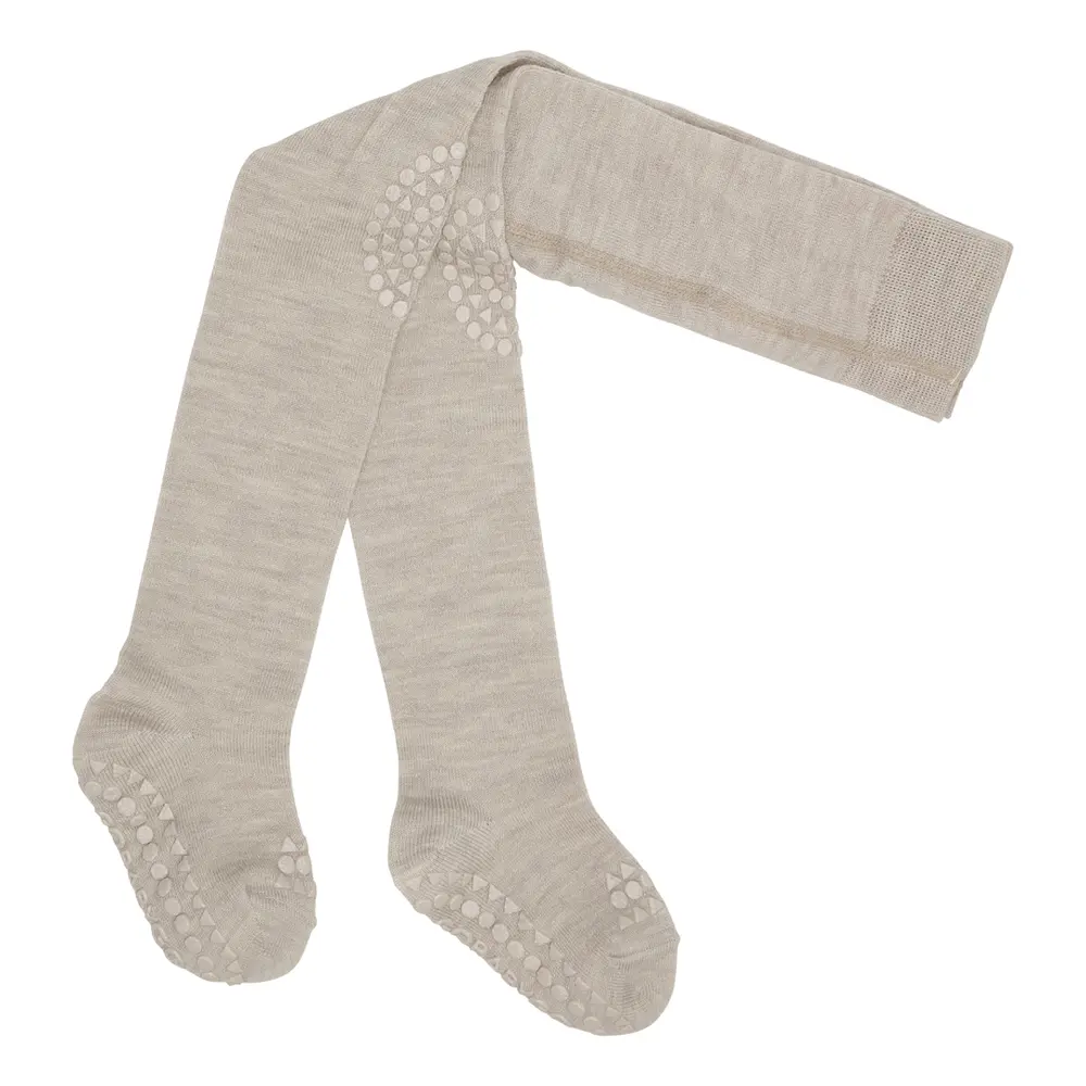 Kravle Strømpebukser Uld - Sand - 6-12M