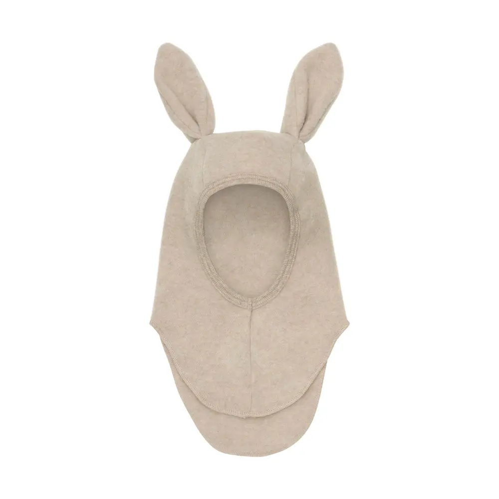 Elefanthue m. Ører Uld Fleece - Camel Melange - 4-6 år
