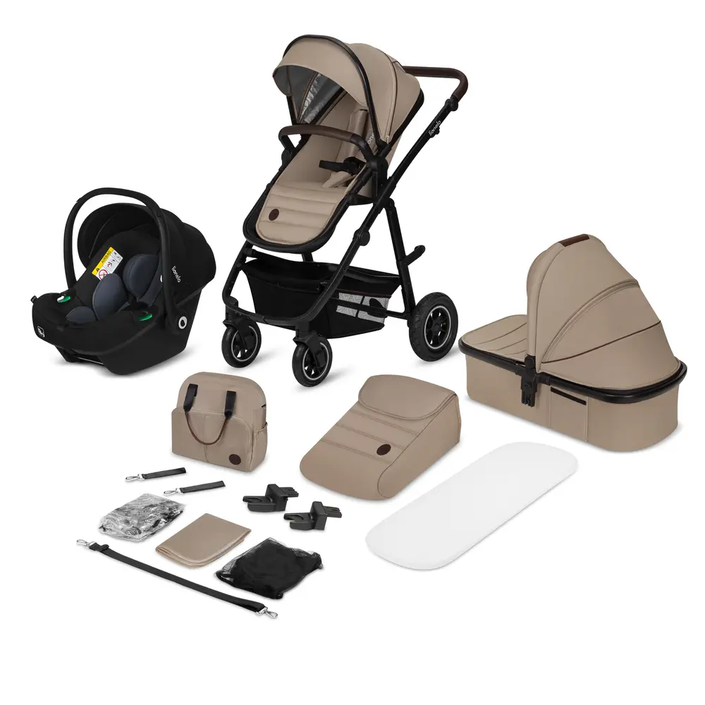 Lionelo Amber 3in1 Kombivognspakke - Beige Sand