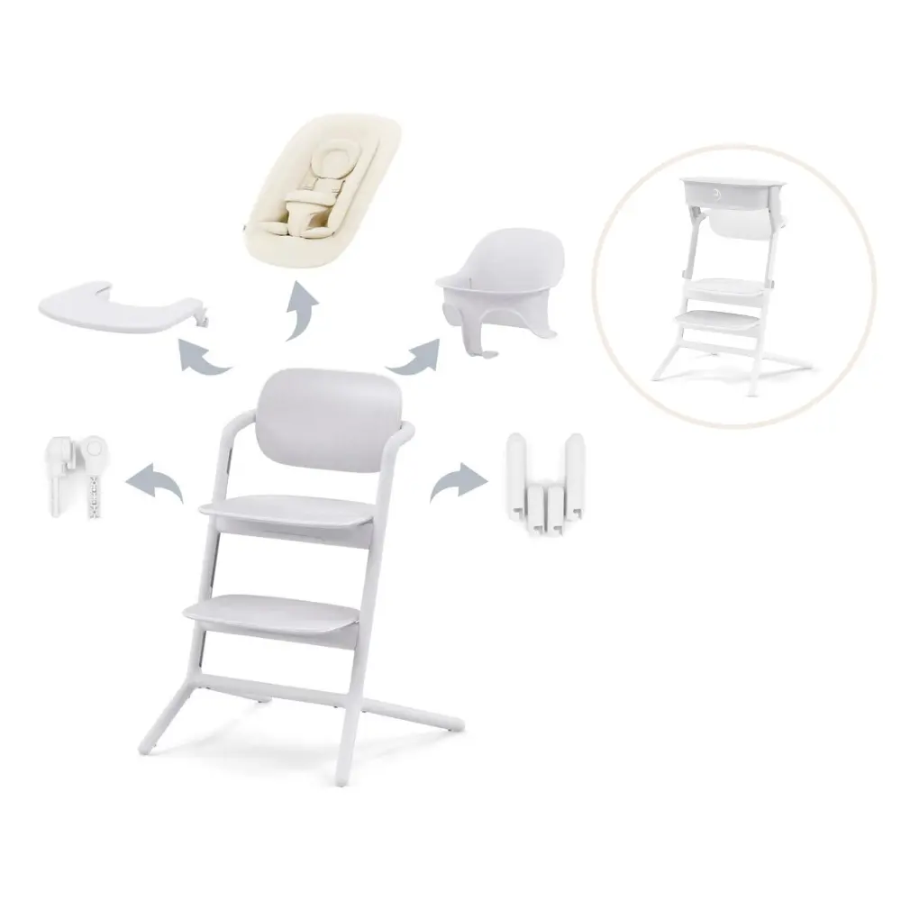 Lemo højstol 4i1 inkl. læringstårn - All white | All white