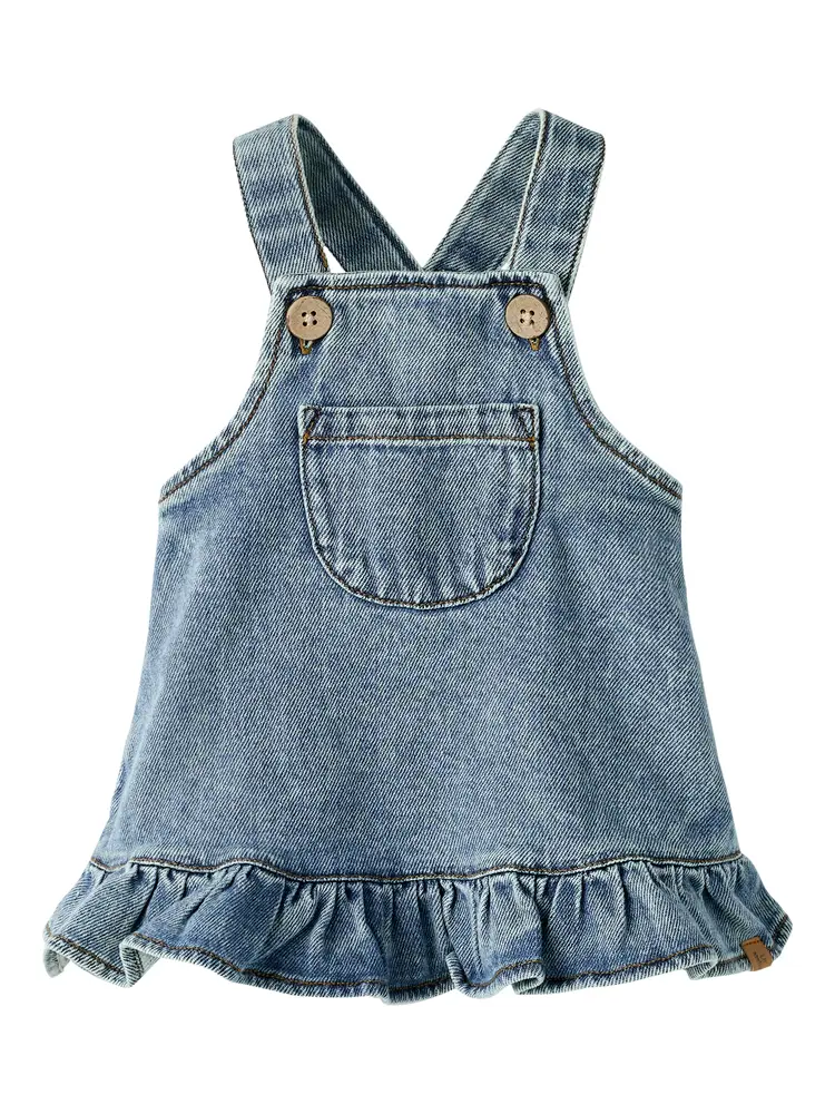 Lil' Atelier Karole Denim Kjole - Medium Blue Denim - 80