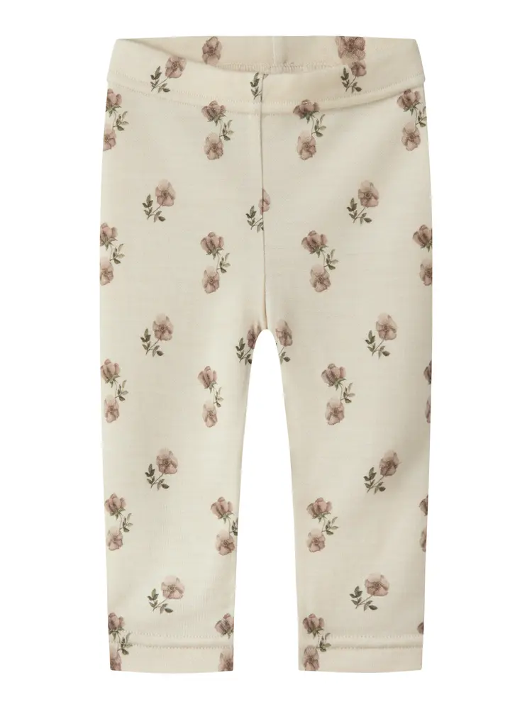 Lil' Atelier Nilo Nun Uld Slim Leggings - Turtledove - 80