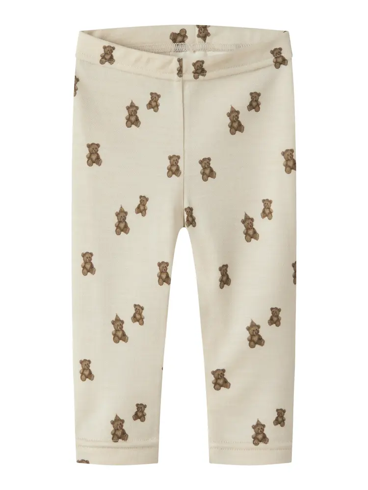 Lil' Atelier Nilo Nun Uld Slim Leggings - Turtledove - 68