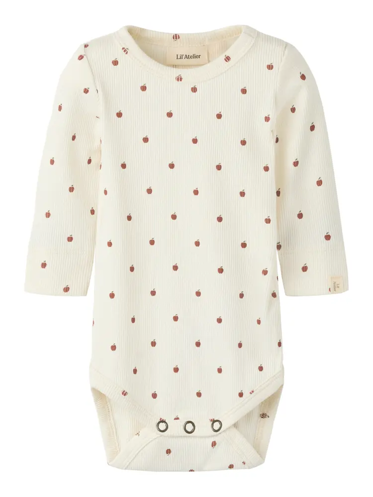Lil' Atelier Gago Kim Slim Langærmet Body - Turtledove - 86