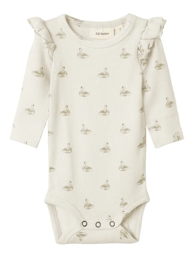 Lil' Atelier Gavo Slim Langærmet Body - Pastel Parchment - 56