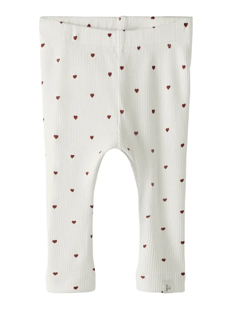 Lil' Atelier Gago Slim Leggings - Coconut Milk Heart - 86
