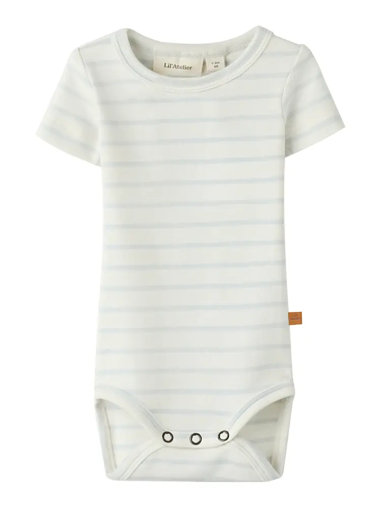 Lil' Atelier Geo Apa Kortærmet Slim Body - Coconut Milk - 56