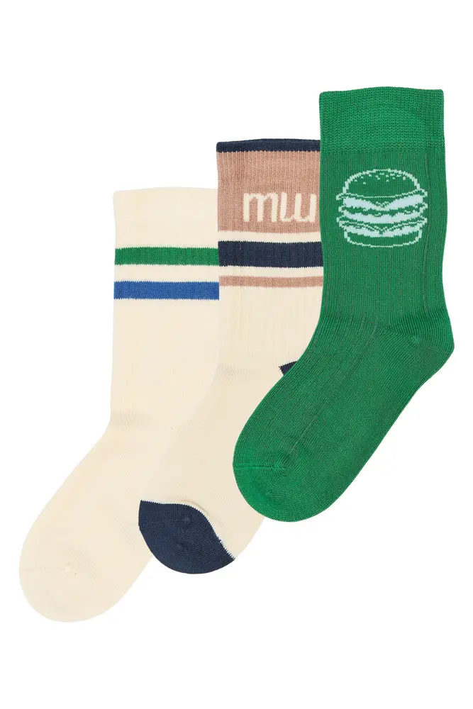 Moe Bambus Strømper 3-pak - Fern Green - 31/34