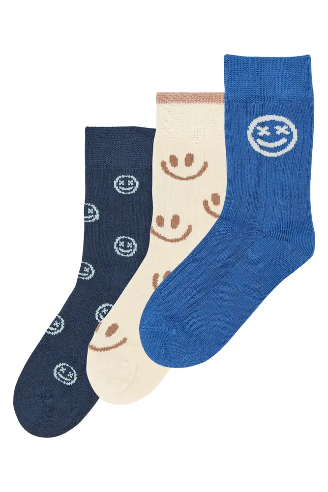 Moe Bambus Strømper 3-pak - Strong Blue - 23/26