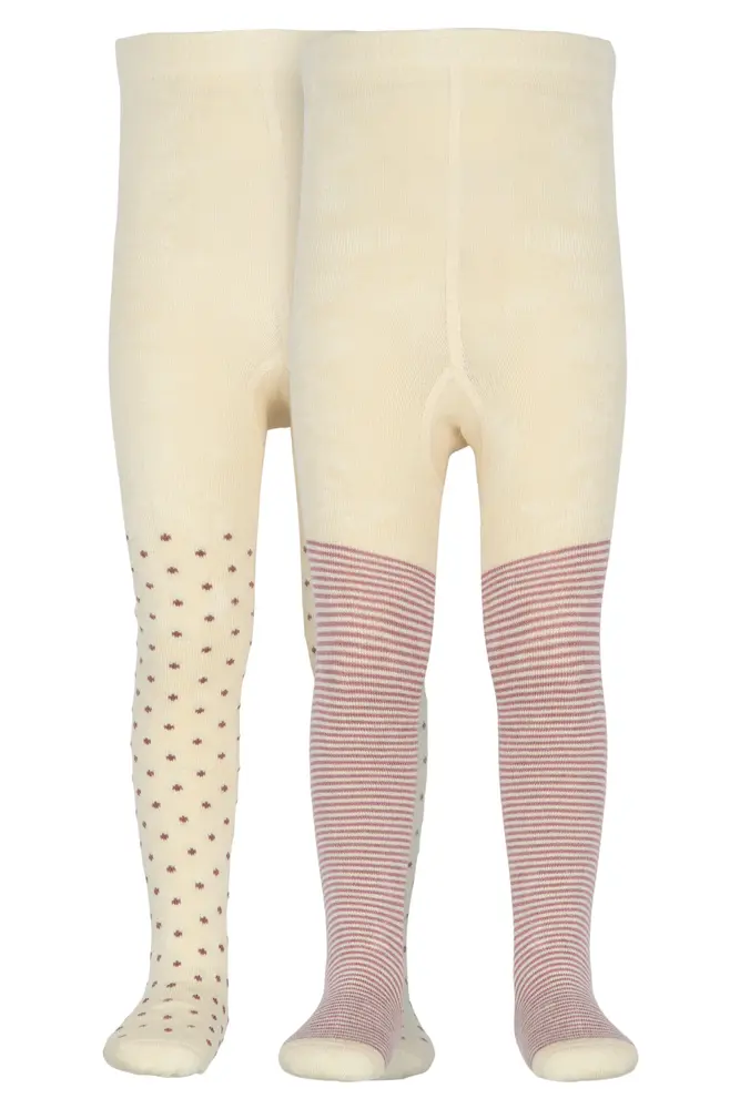 Bamboo Strømpebukser 2 pak - Pale Pink - 0-1/2 ÅR