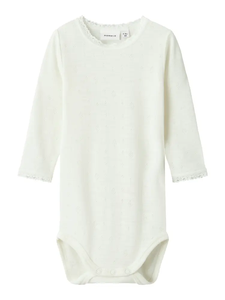 Name It Wang Uld Langærmet Body - Snow White - 62